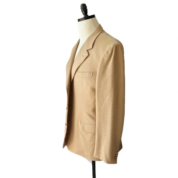 Brioni Lucca Tan Camelhair Blazer46 LONG